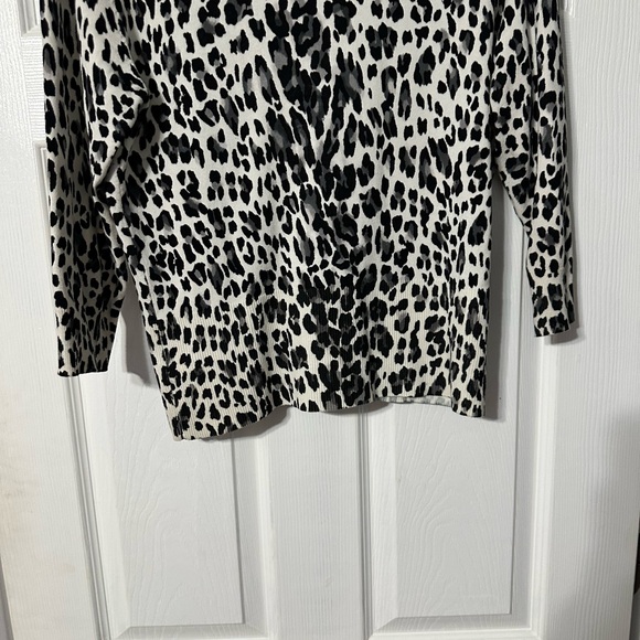 White House Black Market Animal Print Button Front Cardigan Sweater - Picture 12 of 16